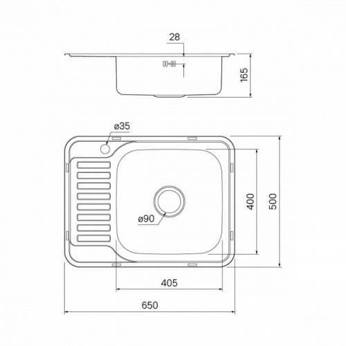 Мойка кухонная Iddis Basic 65 x 50 см чаша слева BAS65PLi77 нержавеющая сталь полированная
