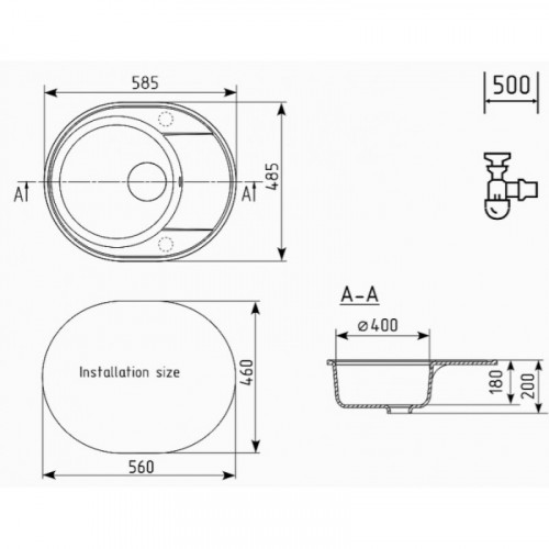 Кухонная мойка Ulgran Quartz Nora 585-02 лен матовый