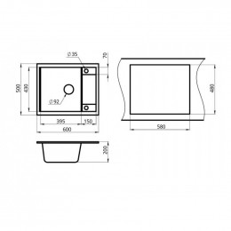 Кухонная мойка Granula GR-6002 60x50 классик