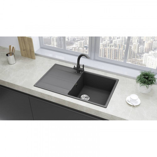 Кухонная мойка Ulgran Quartz Prima 850-09 мокрый асфальт