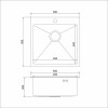 Мойка MIXLINE настольный монтаж 50х50 (3,0) вып 3 1/2, 20см с сифоном золото PRO (550548)