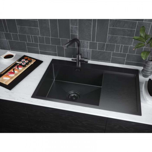 Мойка для кухни Paulmark Elde PM807851-GML 78х51 вороненая сталь