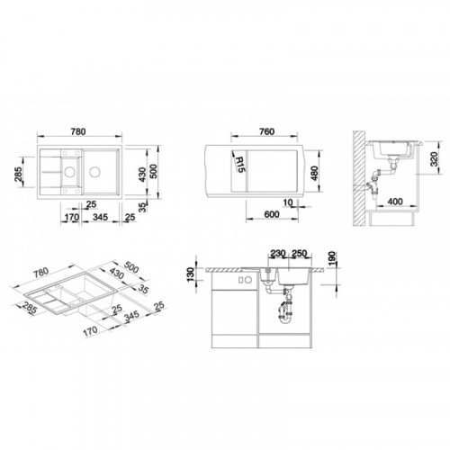 Мойка Blanco Metra 6S Compact 513553, алюметаллик