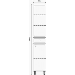 Comforty Шкаф пенал Сочи 35 R белый