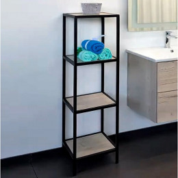 Comforty Стеллаж Мальме 40 дуб дымчатый/черный муар
