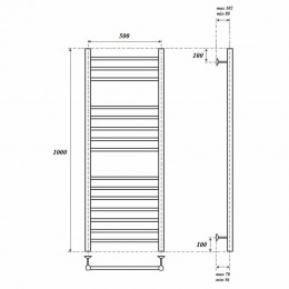 Полотенцесушитель водяной Point PN10150S П15 500x1000 хром