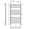 Полотенцесушитель электрический Point Вега PN71850 П12 500x1000, диммер справа, хром
