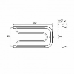 Полотенцесушитель водяной Point PN21336P 320x600 хром