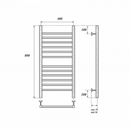 Полотенцесушитель водяной Point PN10148S П12 400x800 хром