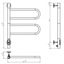 Полотенцесушитель электрический Vincea VTD-1R1CE 44х60