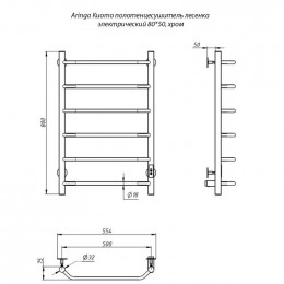 Электрический полотенцесушитель Aringa Киото AR03002CH 80x50 хром
