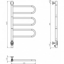 Полотенцесушитель электрический Vincea VTD-1R2CE 44х80