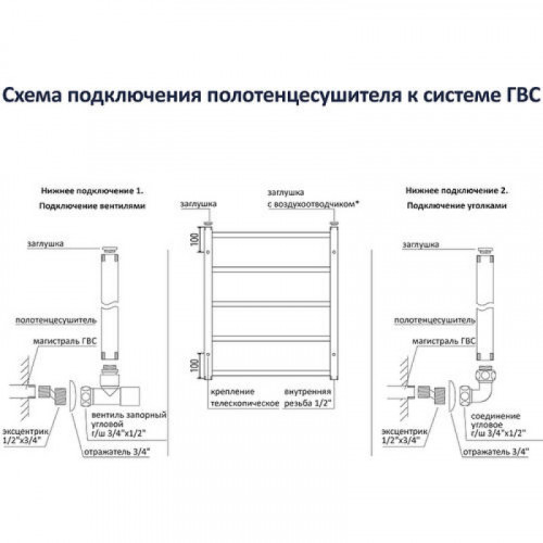 Полотенцесушитель Aquatek Лира П16 50x110 AQ KP1610CH хром