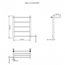 Полотенцесушитель Aquanet Mauro 282006 60х50 правый хром