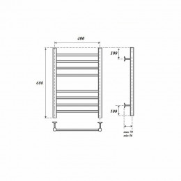 Полотенцесушитель водяной Point PN10146S П8 400x600 хром