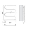 Полотенцесушитель электрический Domoterm E-образный DMT 103-25 50*81 EK L