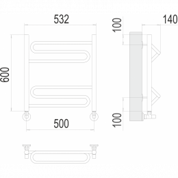 Водяной полотенцесушитель Terminus Юпитер П6 500х600