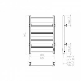 Полотенцесушитель электрический Vincea VTD-1LWE 50х80 белый