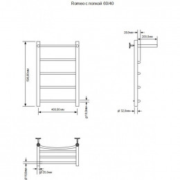 Полотенцесушитель Aquanet Romeo 281989 60х40 правый хром