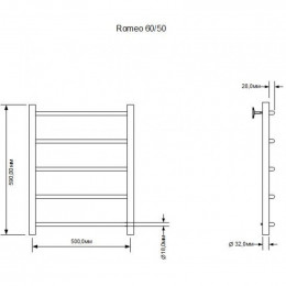 Полотенцесушитель Aquanet Romeo 281986 60х50 правый хром