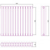 Отопительный радиатор Сунержа Эстет-11 15-0302-5013 50х58.5 темный титан муар