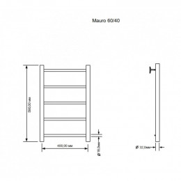 Полотенцесушитель Aquanet Mauro 282001 60х40 правый хром