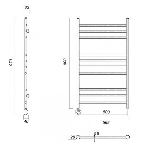 Электрический полотенцесушитель Domoterm Медея П10 500х900 АБР EL бронза