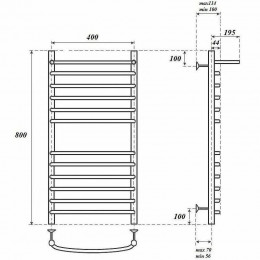 Полотенцесушитель электрический Point PN05148SPE П11 400x800 левый/правый хром