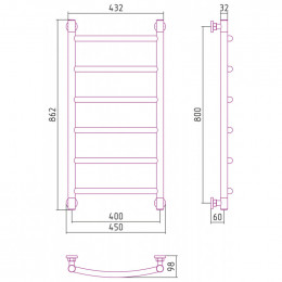 Водяной полотенцесушитель Сунержа Галант+ 051-0200-8040 80х40 состаренная латунь
