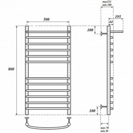 Полотенцесушитель водяной Point PN05158SP П11 500x800 хром