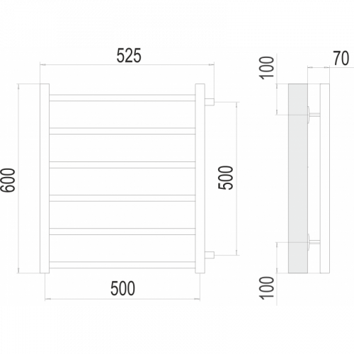 Водяной полотенцесушитель Terminus Вега П6 500х600 бп500