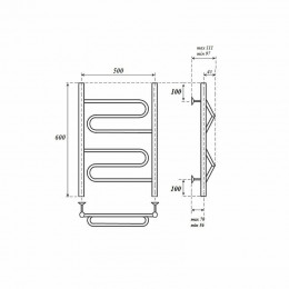 Полотенцесушитель водяной Point PN01156 П2 500x600 хром