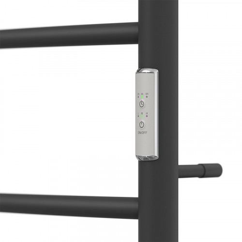 Полотенцесушитель электрический Point PN04858PB П5 500x800 с полкой, диммер справа, черный
