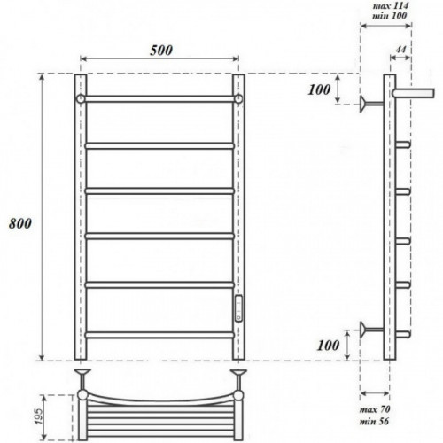 Полотенцесушитель электрический Point PN04858PW П5 500x800 белый