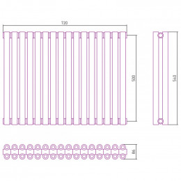 Отопительный радиатор Сунержа Эстет-00 051-0332-5016 50х72 16 секций состаренная латунь