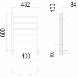Водяной полотенцесушитель Terminus Классик П6 400х600