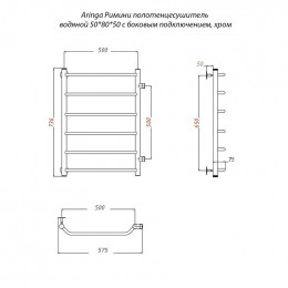 Водяной полотенцесушитель Aringa Римини AR03021CH 50x80x50 хром