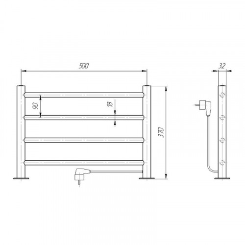 Полотенцесушитель электрический Domoterm Полка DMT-T4 38*53 EK R