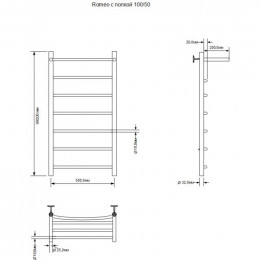 Полотенцесушитель Aquanet Romeo 281992 100х50 правый хром