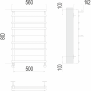 Водяной полотенцесушитель Terminus Вента П8 500х800