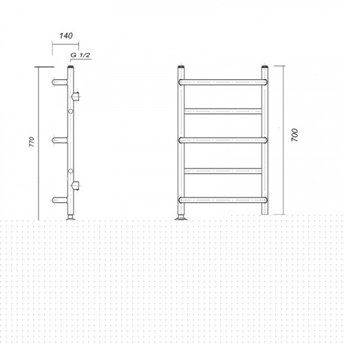 Полотенцесушитель электрический Domoterm Орфей П5 500*700 EL