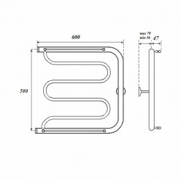 Полотенцесушитель водяной Point PN25556P 500x600 хром