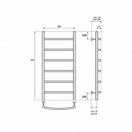Полотенцесушитель водяной Point PN04158 П6 500x800 хром