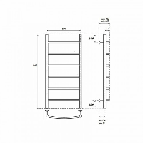 Полотенцесушитель водяной Point PN04158 П6 500x800 хром