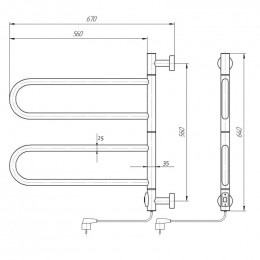 Полотенцесушитель электрический Domoterm Сальса DMT 108F П4 65*50 EK