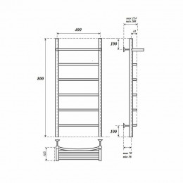 Полотенцесушитель электрический Point PN04148PE П5 400x800 левый/правый хром