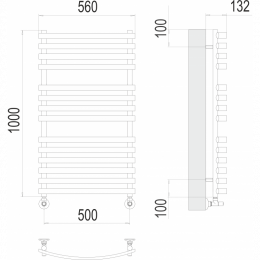 Водяной полотенцесушитель Terminus Капри П14 500х1000