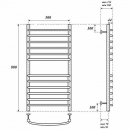Полотенцесушитель водяной Point PN05158S П12 500x800 хром