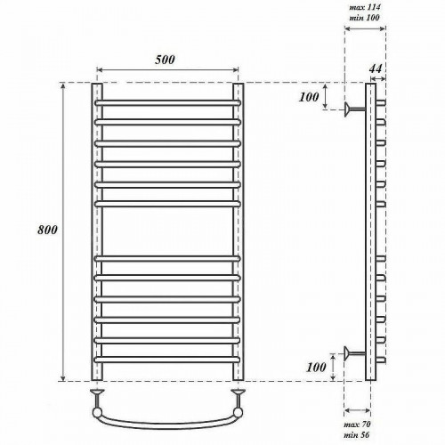 Полотенцесушитель водяной Point PN05158S П12 500x800 хром