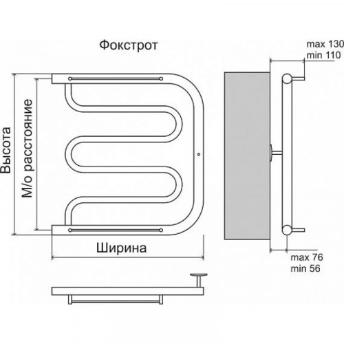 Водяной полотенцесушитель Terminus Фокстрот 500*400